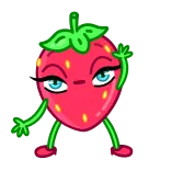 👋 Erdbeere, Frucht, Cartoon, süß, lustig, Essen, Sticker telegram sticker