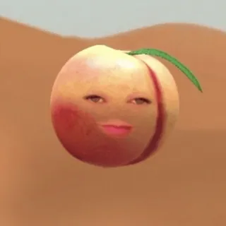 🍑 persik, buah, wajah, aneh, lucu, surealis whatsapp sticker