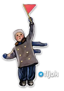 🚩 fljok niño, bandera, invierno, lindo, chico, retro telegram sticker
