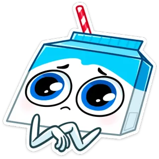 🤭 Milch, Getränk, Cartoon, niedlich, kawaii, Emoji whatsapp sticker