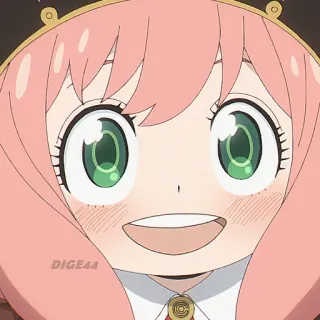 🤣 Anya Forger Spy x Family Anime, Cartone animato, Ragazza, Capelli rosa, Anya, Spy x Family telegram sticker