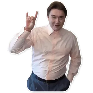 🤘 homem, pessoa, empresário, chifres, gesto telegram sticker