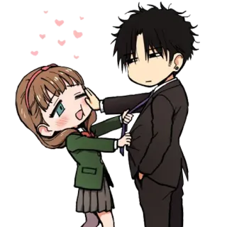 ❤️ Anime, Desenho animado, Personagem, Casal, Amor, Chibi whatsapp sticker