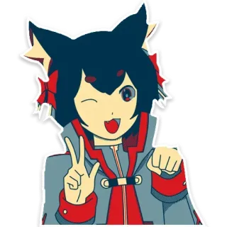 😜 Anime, Gatto, Occhiolino, Gesto, Carino telegram sticker