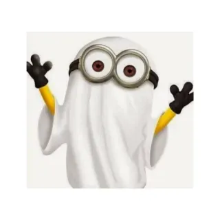 👻 Minion minion, fantôme, halloween, costume, dessin animé, animation, drôle telegram sticker
