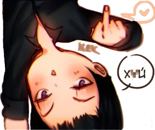 🖕 средний палец, грубый, аниме, обидный, жест telegram sticker