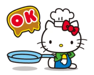 👌 Hello Kitty OK hello kitty, mignon, kawaii, chef, cuisine telegram sticker