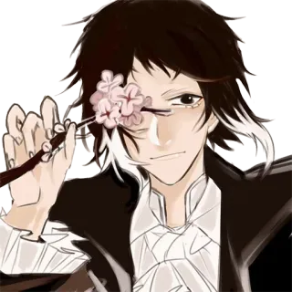 🌸 Atsushi Nakajima Bungou Stray Dogs Anime, Atsushi Nakajima, Bungou Stray Dogs, Charakter, Blume, Porträt telegram sticker