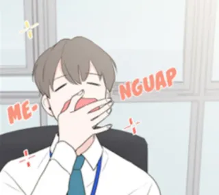 🥱 MENGUAP 하품, 졸린, 애니메이션, 피곤한, 지루한 telegram sticker