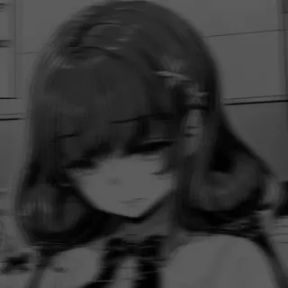 🖤 anime, ragazza, triste, manga, ritratto telegram sticker