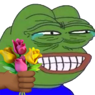 🐸 Pepe the Frog Pepe, Sapo, Meme, Flores, Triste, Emoji whatsapp sticker