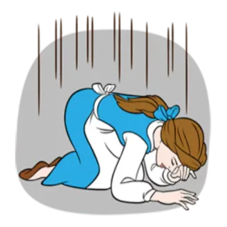 😫 Belle Beauty and the Beast การ์ตูน, เศร้า, อารมณ์, ดิสนีย์, เบลล์, ร้องไห้ telegram sticker