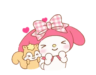 💬 My Melody Dessin animé, Mignon, Kawaii, Sanrio, Personnage, Amitié, Écureuil telegram sticker