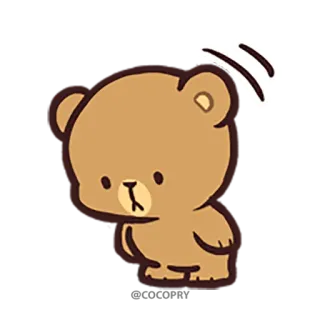 😕 ours, dessin animé, animal, mignon whatsapp sticker