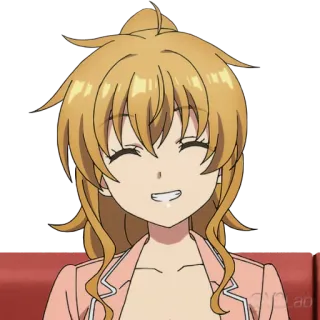 😁 anime, desenho animado, sorriso, mulher, personagem, garota telegram sticker