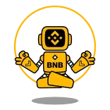 🧘♂️ BNB robot, meditation, zen, crypto, finance, binance, bnb whatsapp sticker