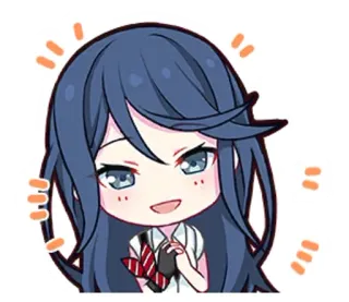 🌟 Anime, Mangá, Fofo, Menina, Chibi whatsapp sticker