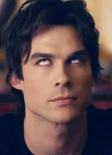 💉 Damon Salvatore The Vampire Diaries 演员, 吸血鬼, 吸血鬼日记, 伊恩·萨默海尔德, 搞笑, 表情包, 翻白眼 telegram sticker