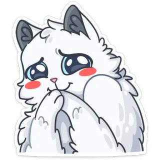 ☺️ cat, cute, kawaii, sticker, animal telegram sticker