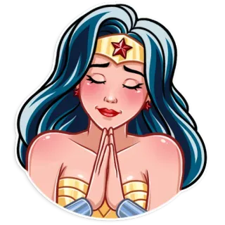 🙏 Wonder Woman Wonder Woman, DC Comics, siêu anh hùng, phụ nữ, hoạt hình, nhân vật, nhãn dán telegram sticker