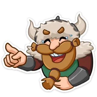 😂 viking, cartoon, laughing, pointing telegram sticker