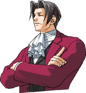 😒 Miles Edgeworth Ace Attorney ace attorney, miles edgeworth, adwokat, prawnik, gra wideo telegram sticker
