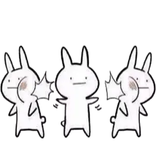 👊 conejo, conejito, bailando, lindo, animal telegram sticker