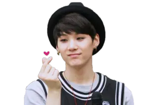 ❤️ osoba, kapelusz, uśmiech, serce, kpop telegram sticker