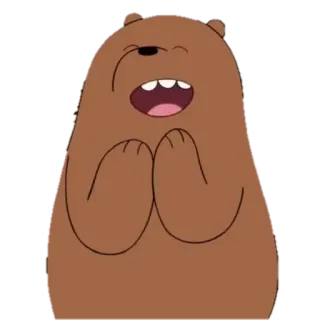 🐼 Grizz We Bare Bears urso, desenho animado, We Bare Bears, Grizz, fofo, feliz telegram sticker
