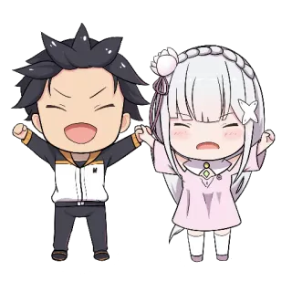 👫 anime, cute, couple, characters, cheerful whatsapp sticker
