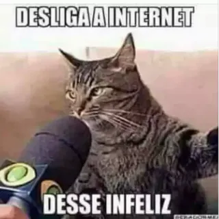 😒 DESLIGA A INTERNET
DESSE INFELIZ кот, микрофон, мем, интернет, животное telegram sticker