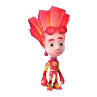 🔥 Fixiki 卡通, 动画, 红发, 护目镜, 角色 telegram sticker