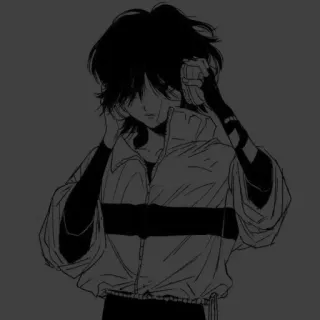 🖤 Аниме, Манга, Наушники, Куртка, Парень telegram sticker