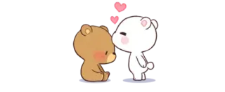🦋 bears, love, cute, cartoon, kissing, heart telegram sticker