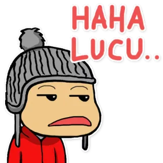 😒 HAHA LUCU... мультфильм, выражение, смешной, юмор whatsapp sticker