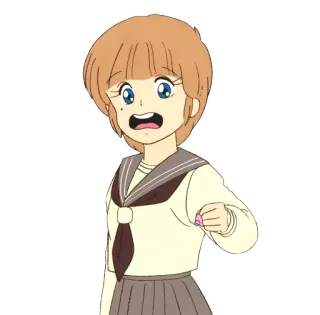 😰 애니메이션, 만화, 여고생, 스티커, 일러스트 telegram sticker