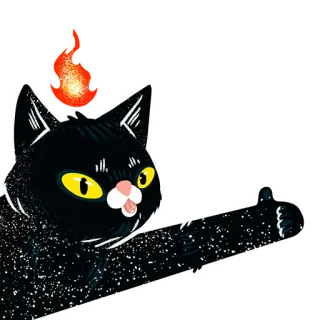 👍 猫, 火, 点赞, 贴纸, 动物, 可爱 telegram sticker