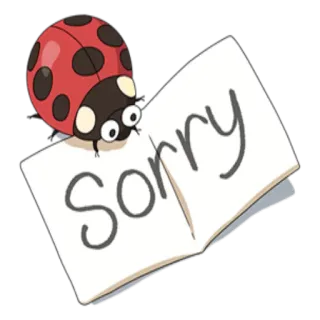 😞 Sorry ladybug, sorry, apology, bug, insect telegram sticker