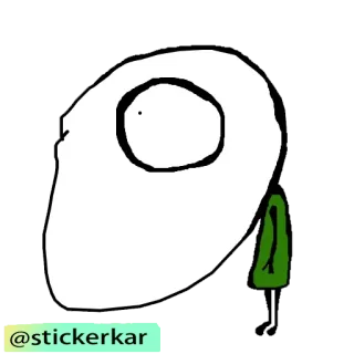 😕 @stickerkar pegatina, dibujos animados, abstracto, blanco, verde, dibujo telegram sticker