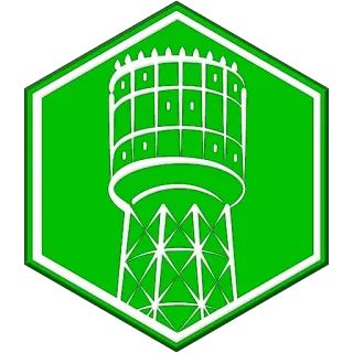 😶 water tower, green, infrastructure, urban, storage, tank telegram sticker