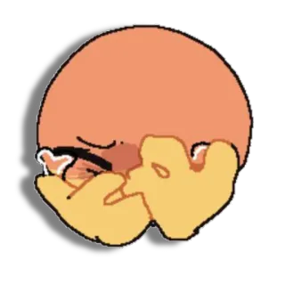 😔 triste, llorando, emoji, facepalm, desesperación telegram sticker