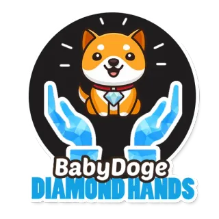 💎 BabyDoge DIAMOND HANDS Baby Doge, diamond hands, doge, cryptocurrency, investment, meme, dog telegram sticker