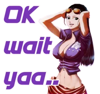 👌 Nico Robin One Piece OK wait yaa.. Anime, Menina, Ok, Espera, Yaa whatsapp sticker