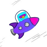 🚀 fusée, espace, dessin animé, étoiles, vaisseau spatial, volant telegram sticker