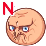 🙅‍♂ N en colère, agacé, visage, mème, réaction whatsapp sticker