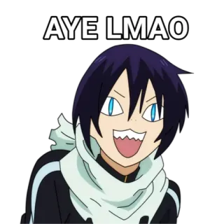 😂 AYE LMAO anime, meme, lmao, funny, cartoon telegram sticker
