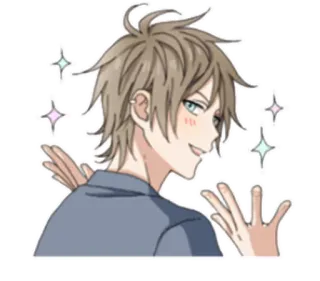 😋 Anime, Manga, Charakter, Sticker, Glitzer, Junge, Cartoon whatsapp sticker
