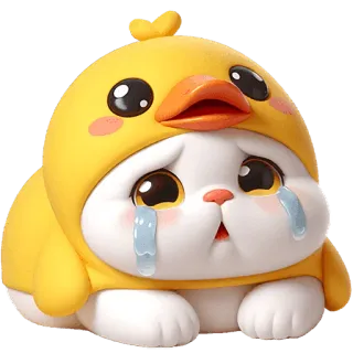 😭 smutny, płacz, królik, kaczka, słodki, kawaii, łzy, zwierzę telegram sticker