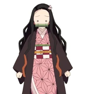 😶 Nezuko Kamado Demon Slayer 애니메이션, 악마, 귀여운, 소녀, 네즈코 telegram sticker