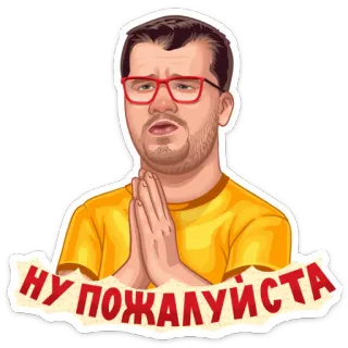 🙏 НУ ПОЖАЛУЙСТА suppliant, russe, personne, sticker telegram sticker